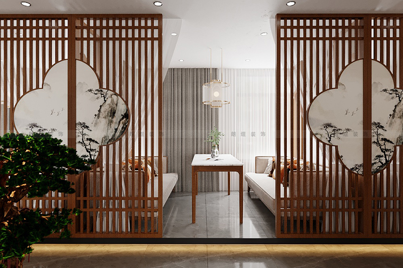 8002现代中式成都会所茶楼装修效果图